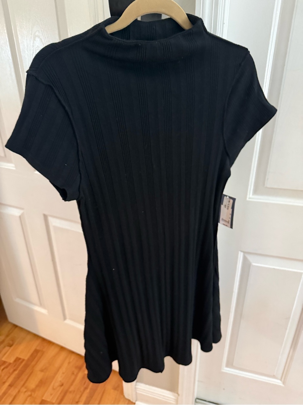 Universal Thread Black Ribbed Mock-Neck Mini Dress